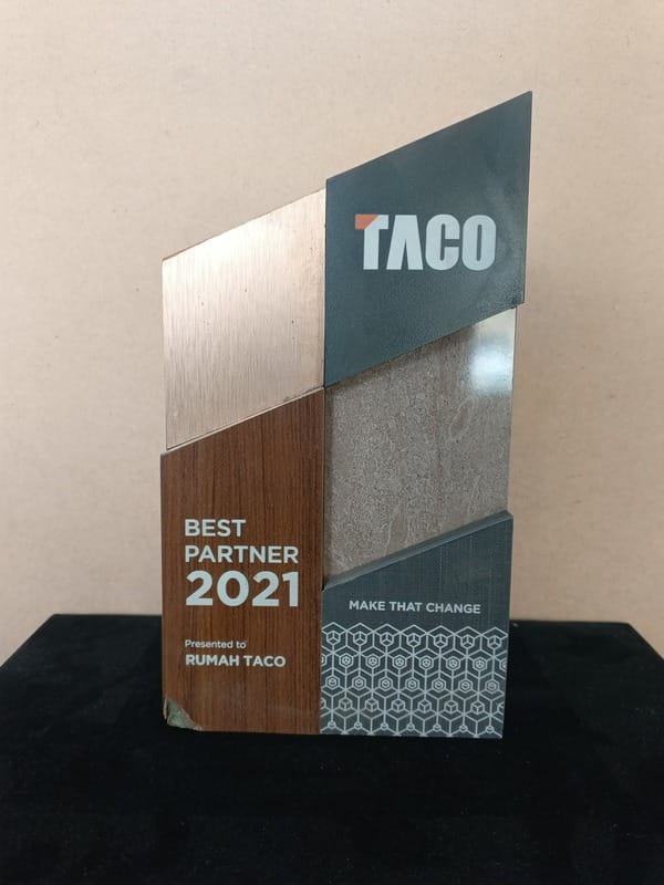 piagam penghargaan dari TACO kategori best partner