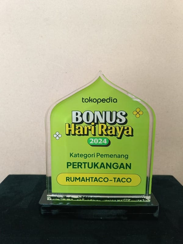 piagam penghargaan dari Tokopedia kategori pertukangan