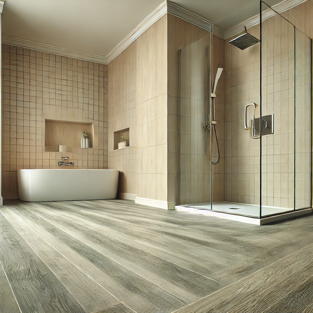 pemakaian lantai vinyl pada kamar mandi kering