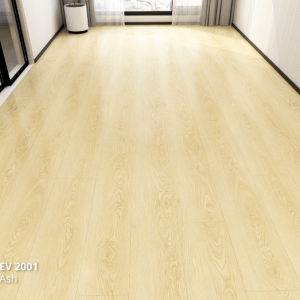 EV 2001 Ash ECO FLOORING Super Vinyl Plank dengan tampilan kayu ash terang natural untuk interior rumah minimalis modern