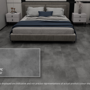 ECO FLOORING Super SPC EV 5008 Iron Harbor kamar tidur industrial modern concrete bold