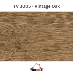Lantai vinyl TACO Perform 300 TV 3005 Vintage Oak dengan tekstur serat kayu oak natural berwarna cokelat keemasan