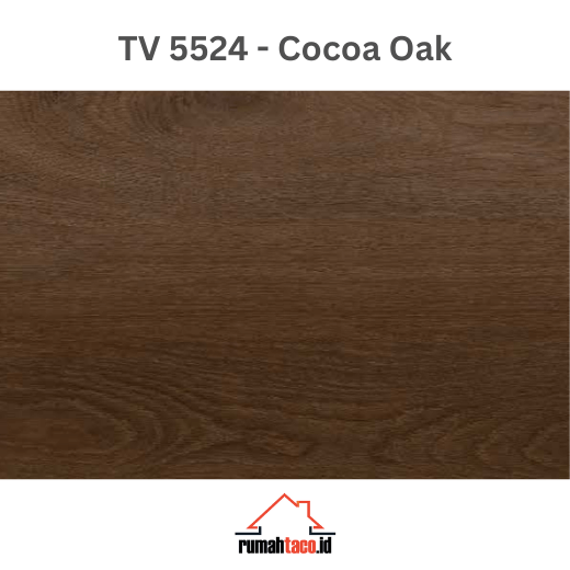 Lantai vinyl TACO Ultracore 500 SPC TV 5524 Cocoa Oak motif kayu oak cokelat dengan tekstur natural untuk interior hangat dan nyaman