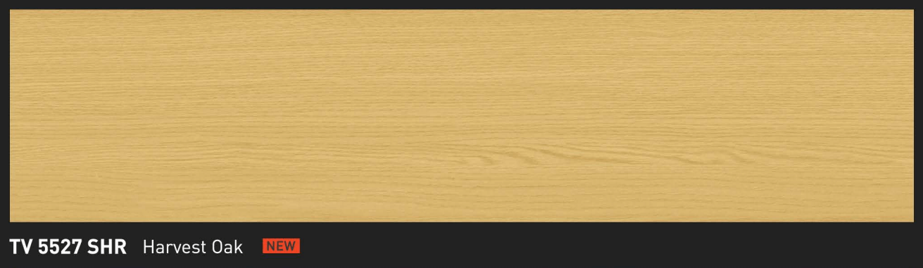 Plank lantai vinyl SPC TACO TV 5527 SHR Harvest Oak dengan tekstur wood grain natural oak