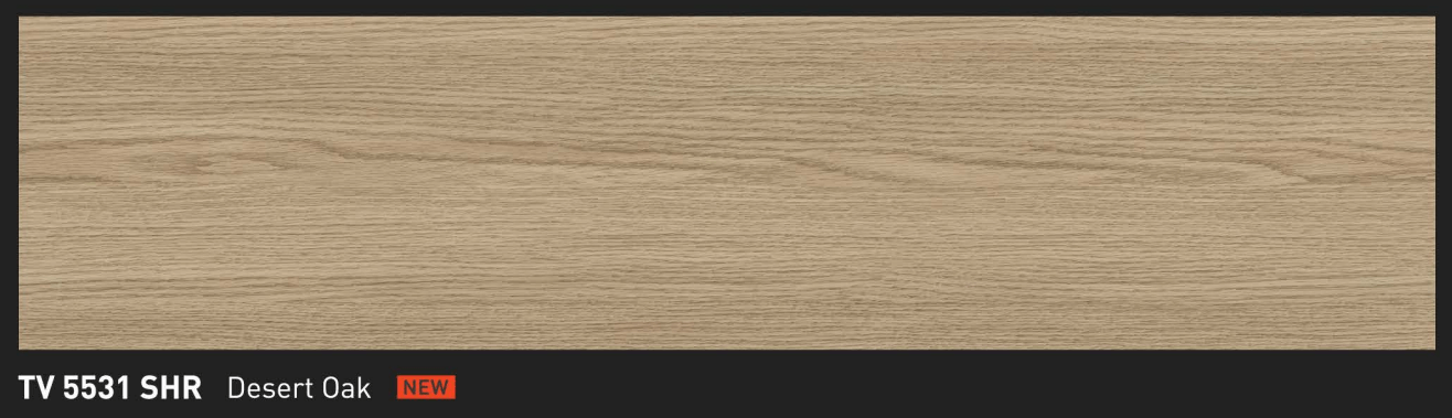 Plank lantai vinyl SPC TACO TV 5531 SHR Desert Oak dengan tekstur wood grain natural oak warna desert